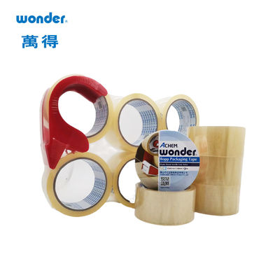 Einfache Handhabung BOPP Verpackungsteppich 48 mm Breite Braun Transparent